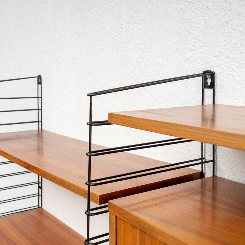 Vintage wall shelf in walnut, 1960s 