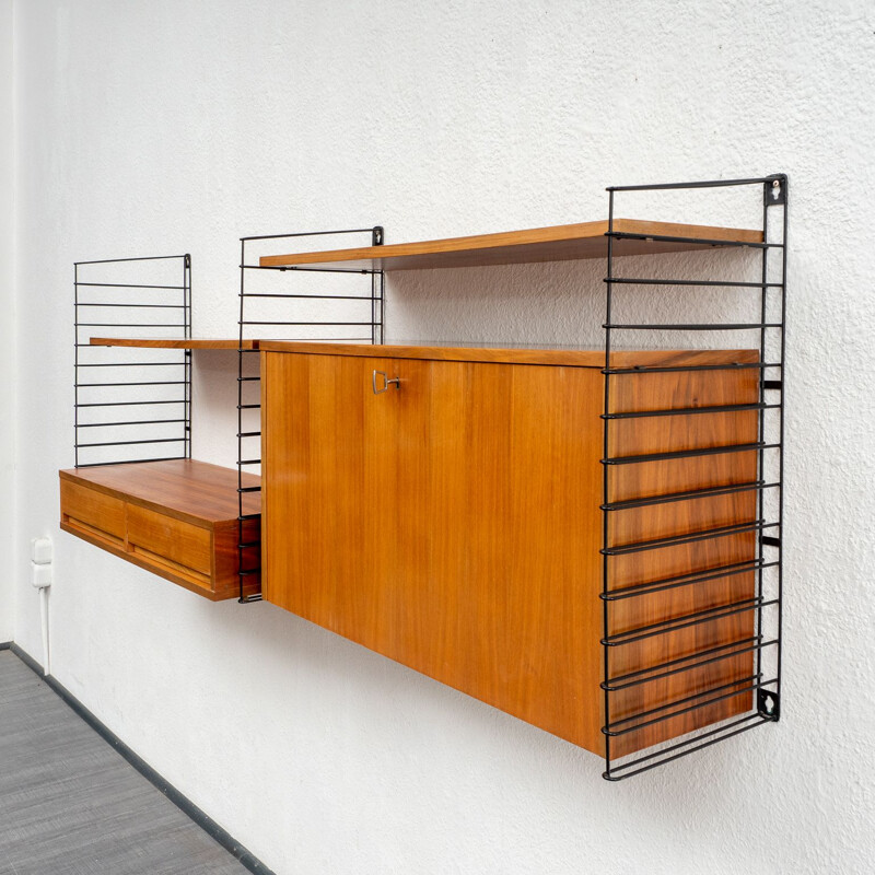 Vintage wall shelf in walnut, 1960s 