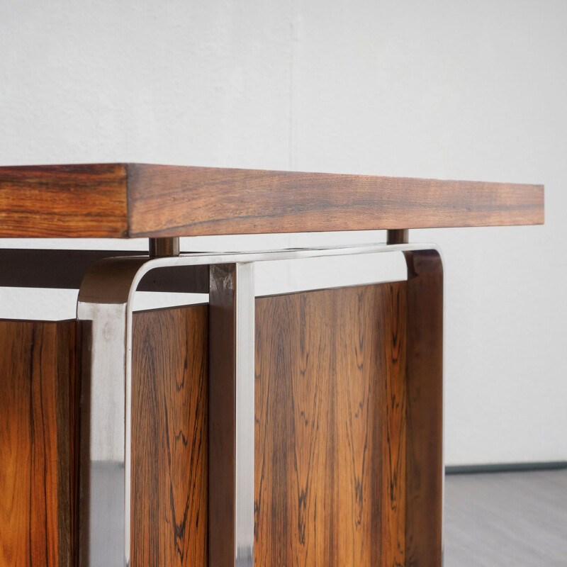 Vintage large desk office in rosewood, 1970s