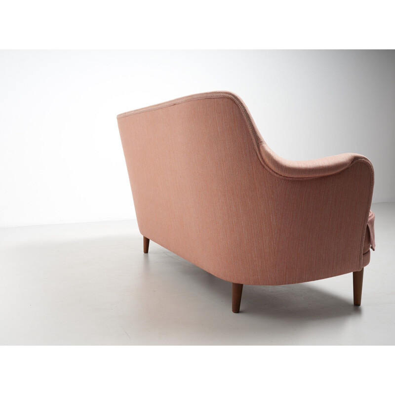 Vintage 3-seat Samsas pink sofa by Carl Malmsten for O.H. Sjögren, 1960s
