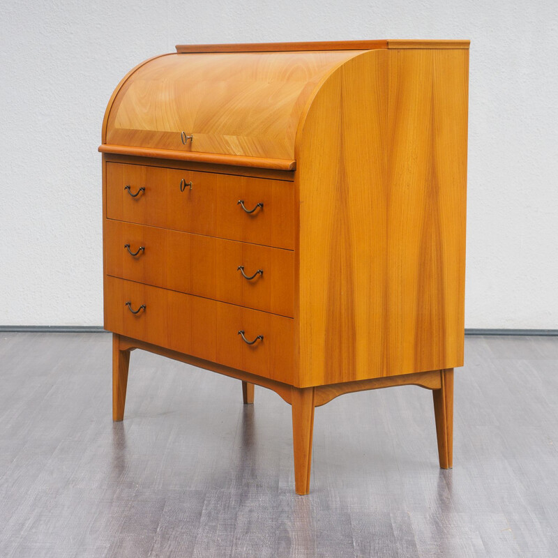 Vintage secretary desk in cherrywood, 1960s