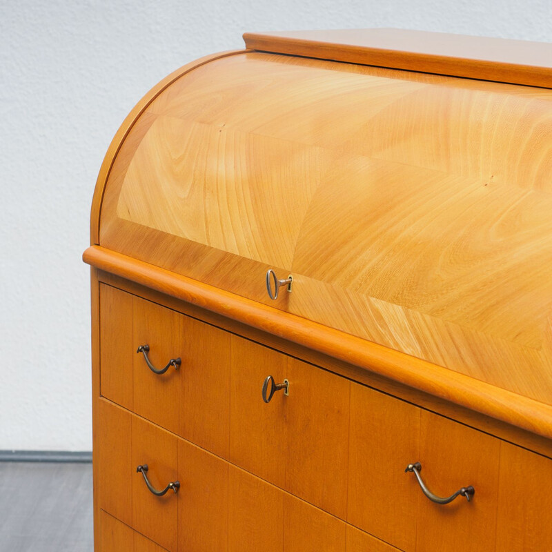 Vintage secretary desk in cherrywood, 1960s