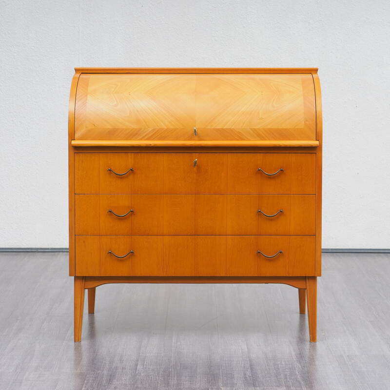 Vintage secretary desk in cherrywood, 1960s