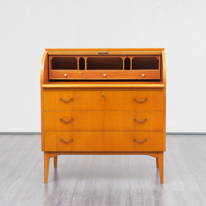 Vintage secretary desk in cherrywood, 1960s