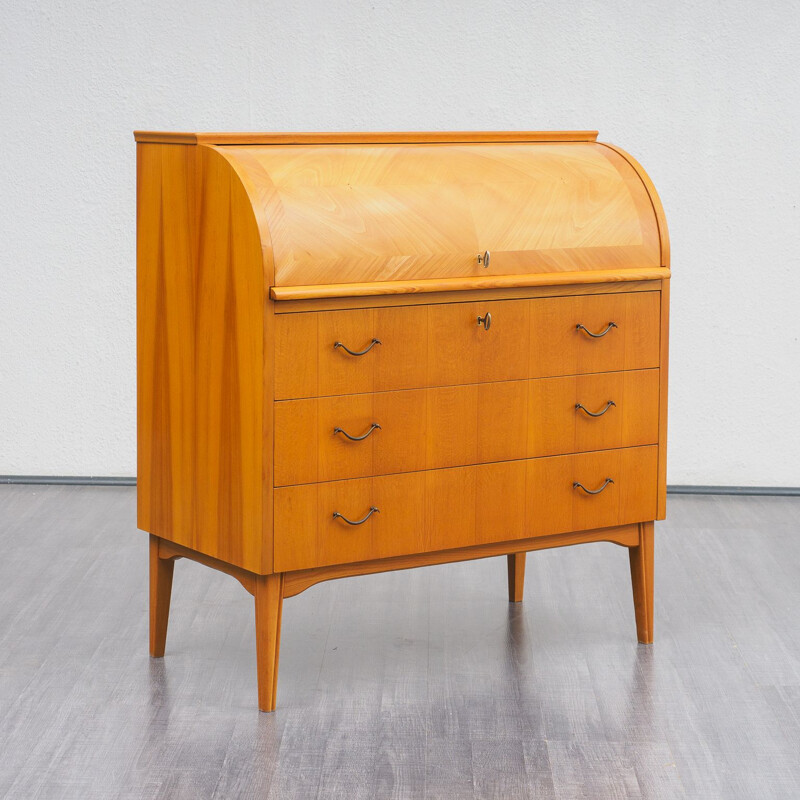 Vintage secretary desk in cherrywood, 1960s