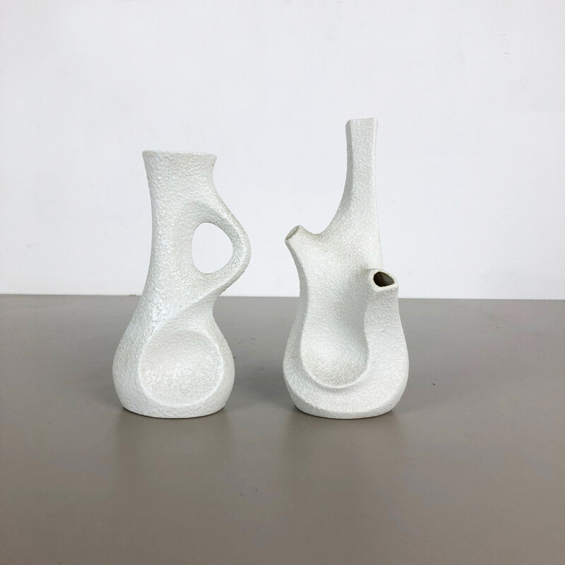 Vintage pair of Vases Sculptures by Peter Müller for Sgrafo Modern, Germany 1960s