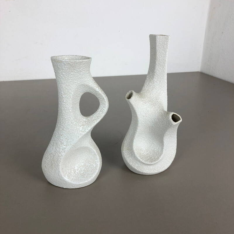 Vintage pair of Vases Sculptures by Peter Müller for Sgrafo Modern, Germany 1960s