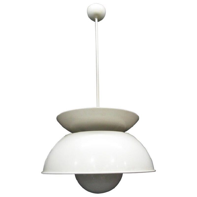 Vintage Cetra hanglamp in metaal van Vico Magistretti voor Artemide, 1965