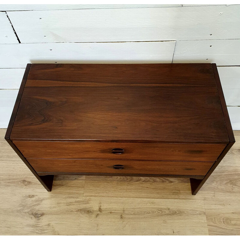 Small vintage rosewood chest of drawers by Aksel Kjersgaard, Denmark 1960