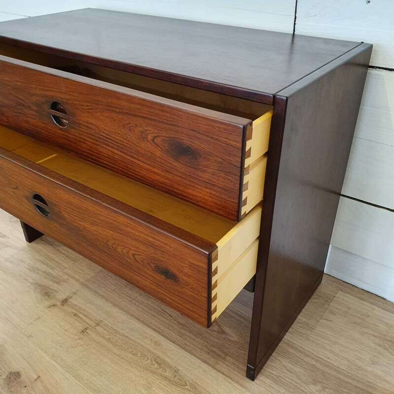 Small vintage rosewood chest of drawers by Aksel Kjersgaard, Denmark 1960