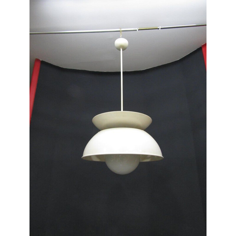 Vintage Cetra pendant lamp in metal by Vico Magistretti for Artemide, 1965