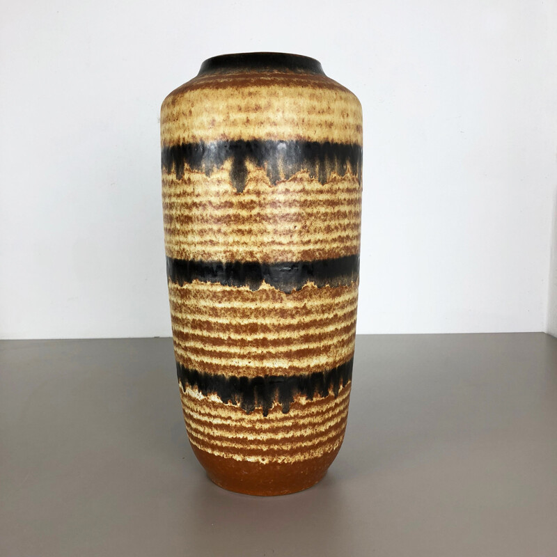 Grande vaso da terra vintage in ceramica Fat Lava Multi-Color 517-45 di Scheurich, 1970
