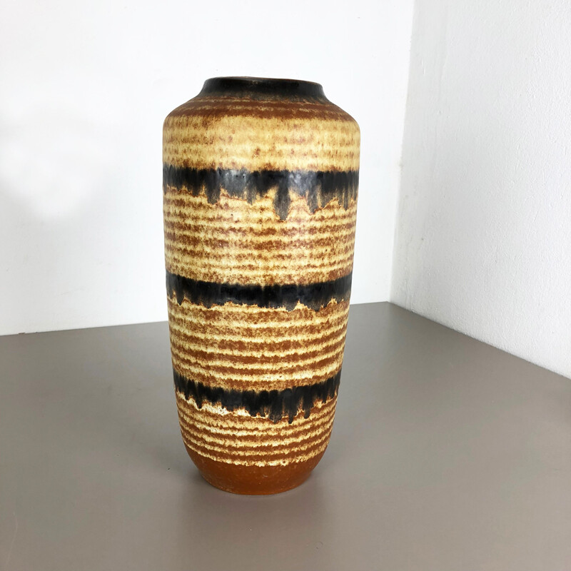 Grande vaso da terra vintage in ceramica Fat Lava Multi-Color 517-45 di Scheurich, 1970