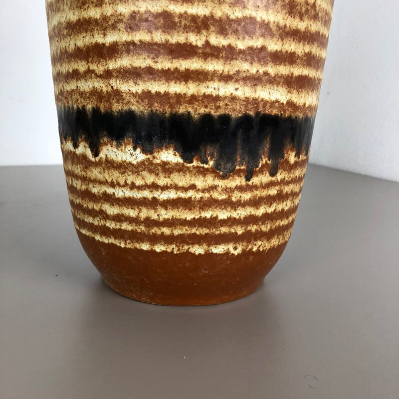 Grande vaso de barro multi-cor de Lava Gorda Vintage 517-45 por Scheurich, 1970