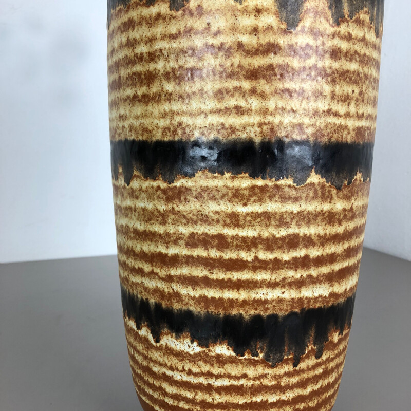 Vintage large pottery Fat Lava Multi-Color 517-45 floor vase by Scheurich, 1970