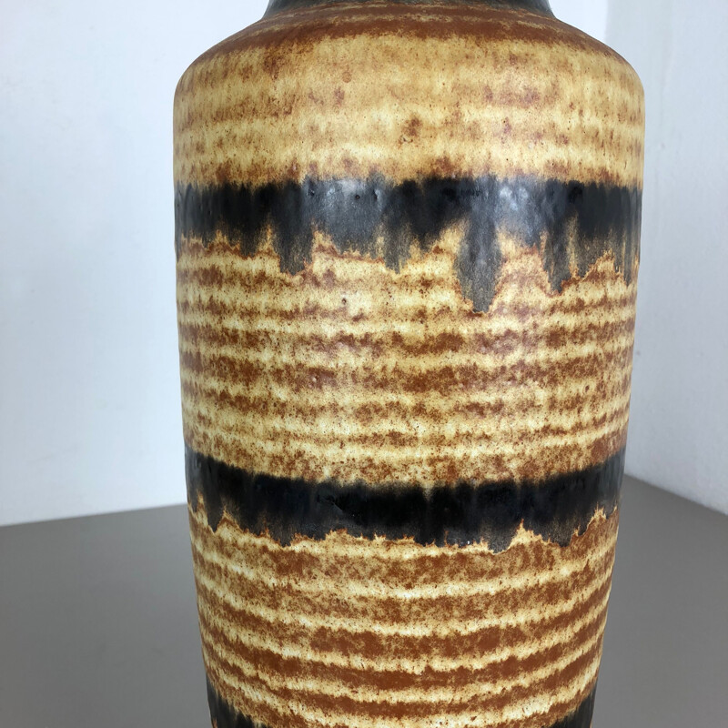 Gran jarrón de suelo vintage de cerámica Fat Lava Multi-Color 517-45 de Scheurich, 1970