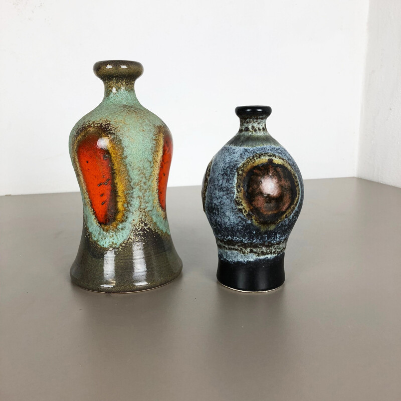 2 vases en poterie de Dômmler et Breiden, Allemagne, 1950