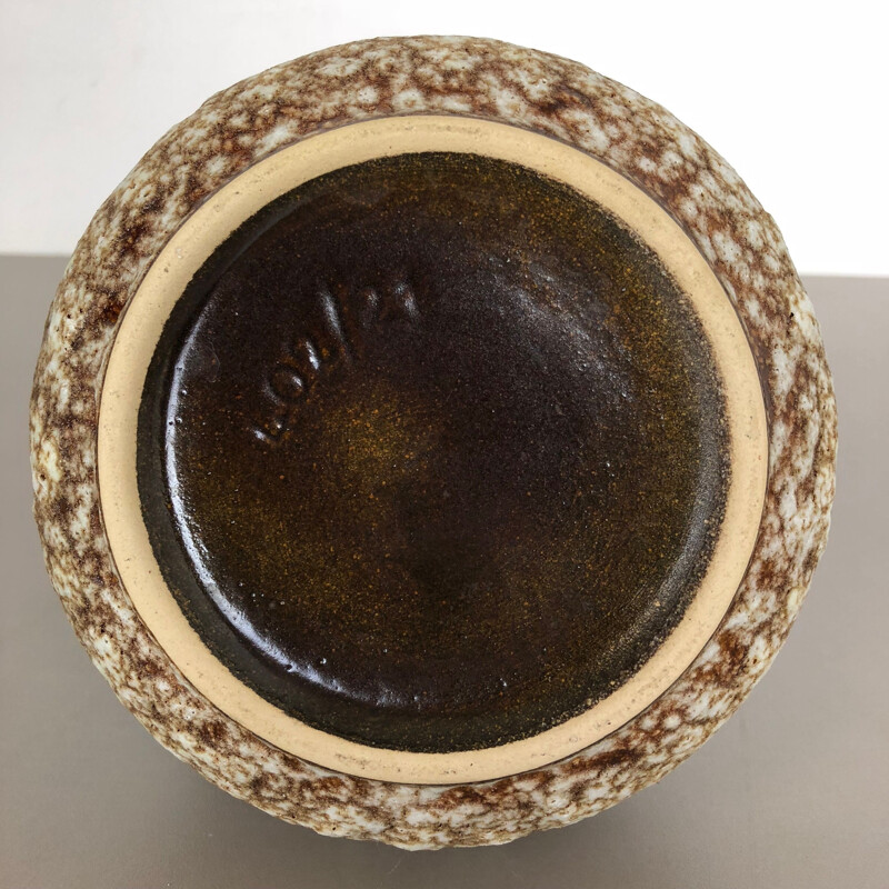 Vaso raro de cerâmica de vindima Multicolor Lava Gorda "402-21" por Jopeko, Alemanha, 1970