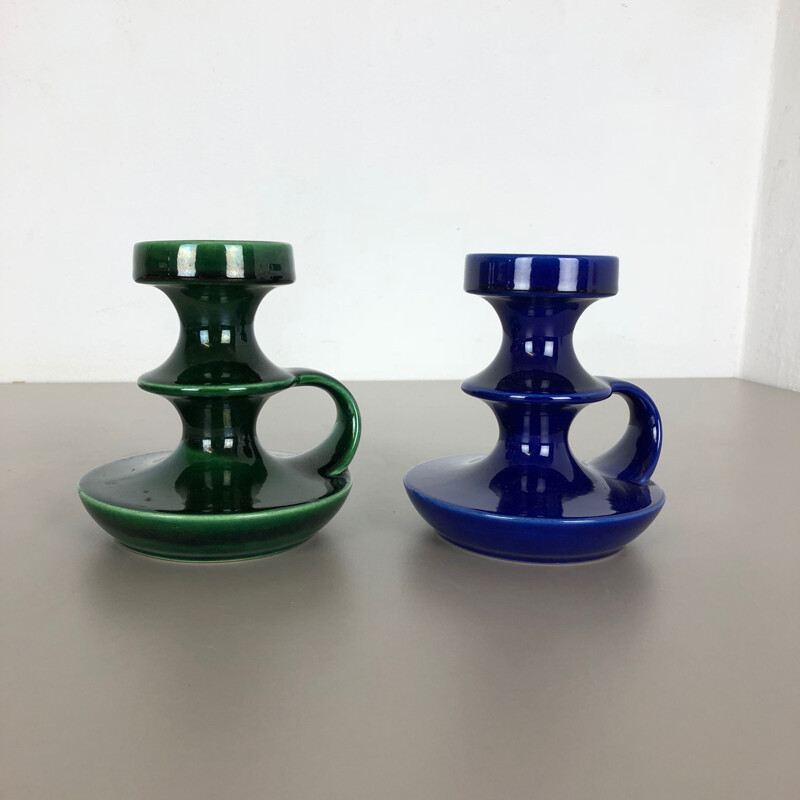 Vintage pair of Candleholders by Cari Zalloni for Steuler, Germany, 1970s