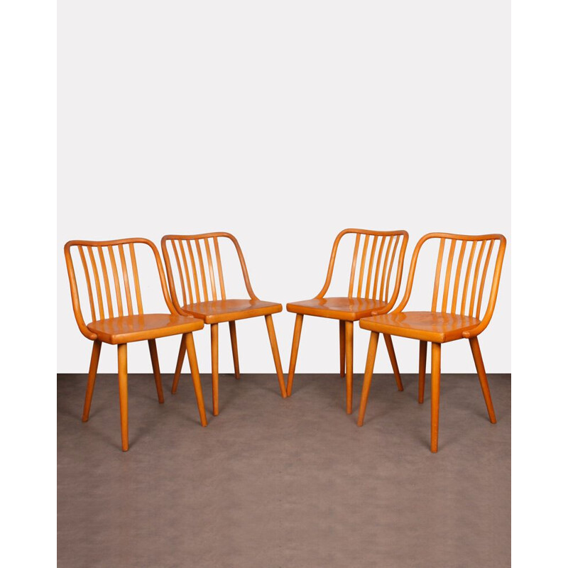 Suite de 4 chaises vintage par Antonin Suman pour Ton, 1960