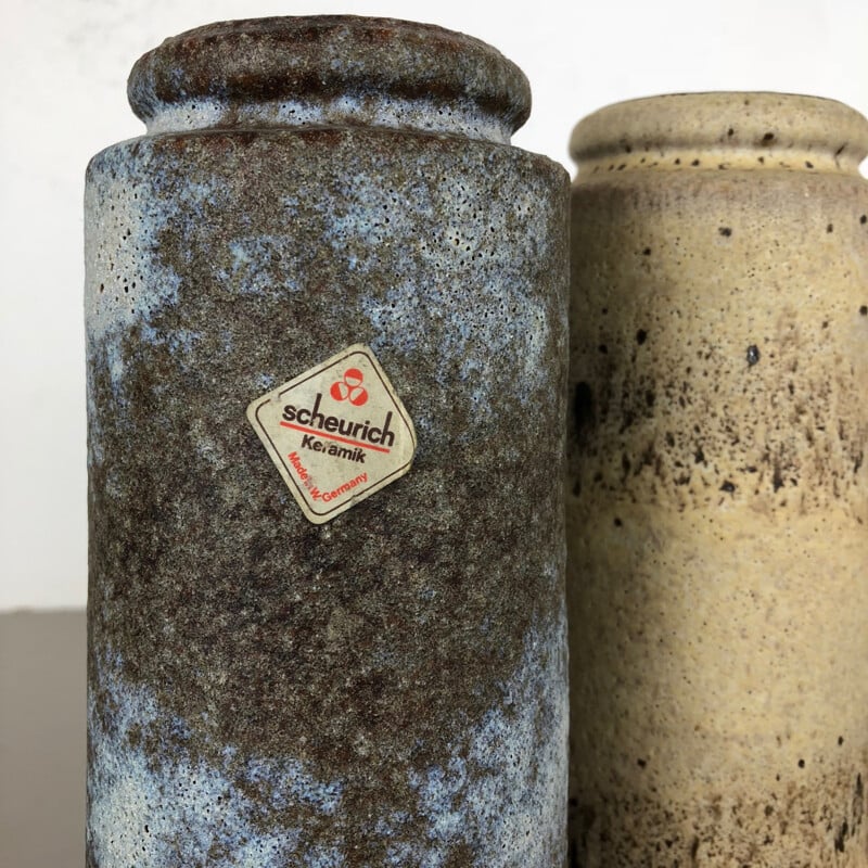 Paar Vintage-Vasen "206-26" von Scheurich, Deutschland 1970