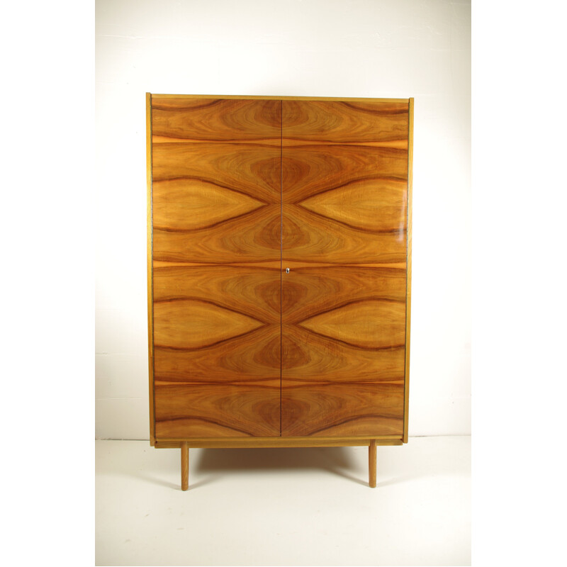 Vintage closet in Walnut by LIPA, Czechoslovakia, 1960s