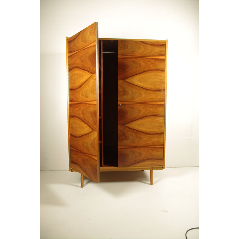 Vintage closet in Walnut by LIPA, Czechoslovakia, 1960s