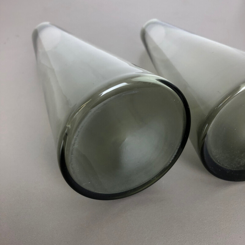 Vintage pair of 2 Turmalin Vases by Wilhelm Wagenfeld for WMF, Germany 1960s