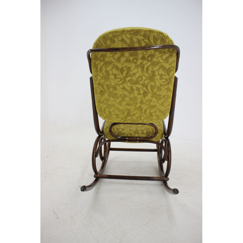 Fauteuil Rocking Chair Vintage en hêtre par Ton, 1960
