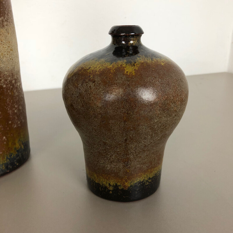 Conjunto de 3 vasos de cerâmica vintage de Elmar e Elke Kubicek, Alemanha 1970