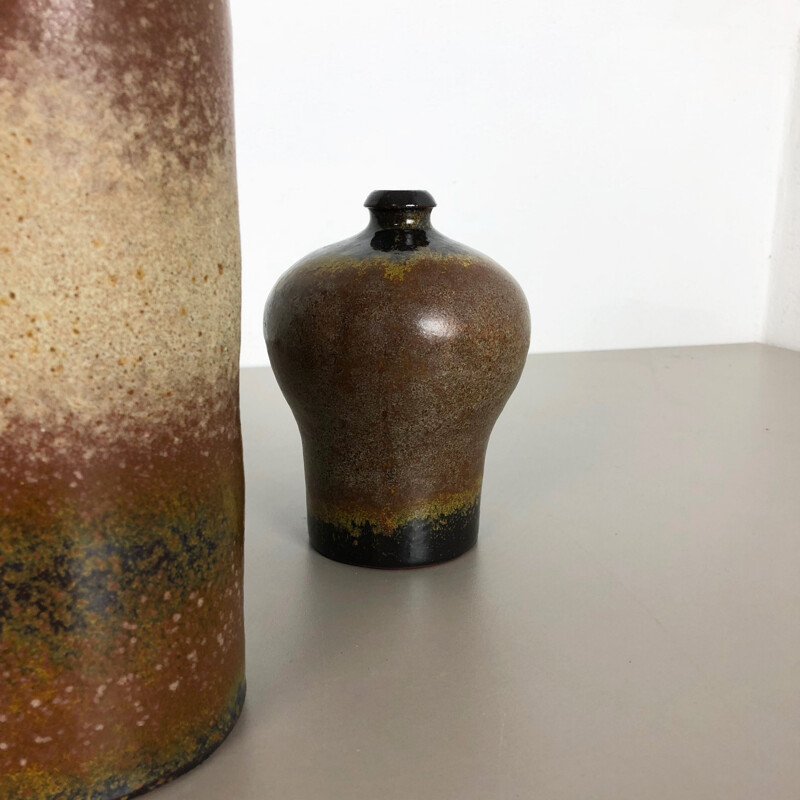 Set of 3 vintage ceramic vases by Elmar and Elke Kubicek, Germany 1970
