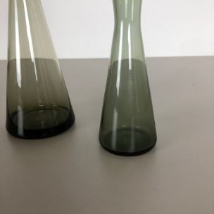 Vintage pair of 2 Turmalin Vases by Wilhelm Wagenfeld for WMF, Germany 1960s