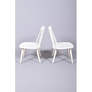 StolAB pair of Sibbo white armchairs, Yngve EKSTROM - 1950s