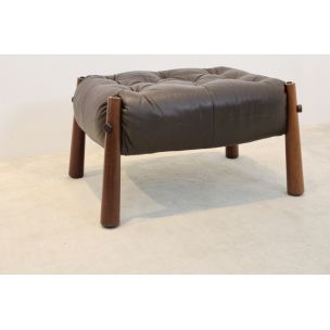 Vintage MP-81 Ottoman in Brazilian Leather by Percival Lafer 1970s