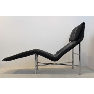 Skye" cadeira de couro vintage lounge da Tord Björklund para Ikea, Suécia 1970