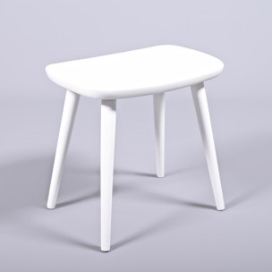 StolAB white stool in birchwood, Yngve EKSTROM - 1950s