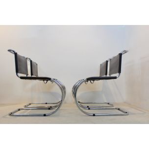 Set of 4 MR10 Cantilever Chairs in Chocolate Brown by Ludwig Mies van der Rohe, 1960s