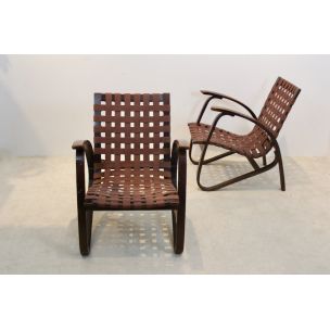 Vintage pair of Bentwood Armchairs by Jan Vaněk for UP Zavodny, Czechoslovakia 1930s