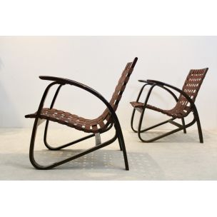 Vintage pair of Bentwood Armchairs by Jan Vaněk for UP Zavodny, Czechoslovakia 1930s