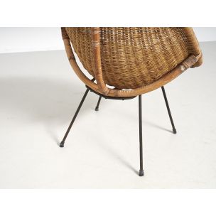 Paire de fauteuils Basket en rotin, Italie 1950