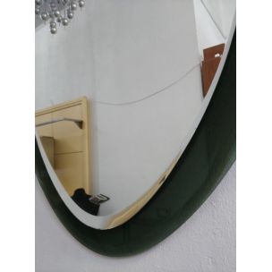 Miroir en verre vert vintage, Italie, 1950