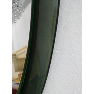 Vintage green glass mirror, Italy, 1950s