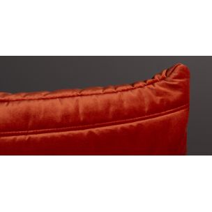 Vintage togo 1-seater sofa in orange red velvet Michel Ducaroy, for Ligne Roset