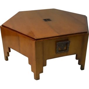 Mesa de café de madeira octogonal Vintage de Roche Bobois, 1980