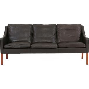 Vintage 3-seater sofa in mahogany by Borge Mogensen fr Fredericia Stolefabrik, 1963