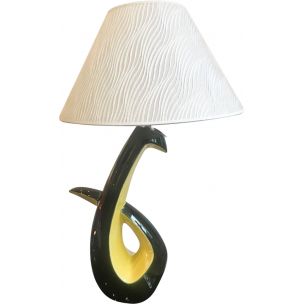 Vintage table lamp with ceramic foot 1950
