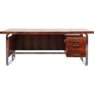 Vintage large desk office in rosewood, 1970s