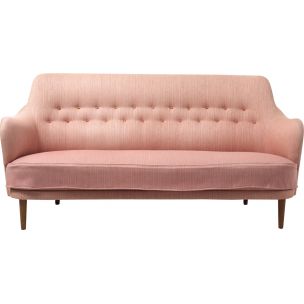 Vintage 3-seat Samsas pink sofa by Carl Malmsten for O.H. Sjögren, 1960s