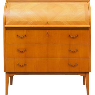 Vintage secretary desk in cherrywood, 1960s