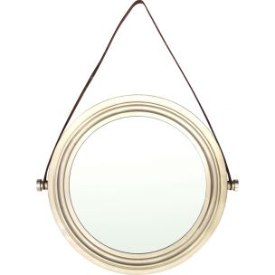 Vintage Italian wall mirror in Brass and Brushed nickel, 1960s